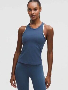 Lululemon Align Waist-Length Racerback Tank Pitch Blue Size 4